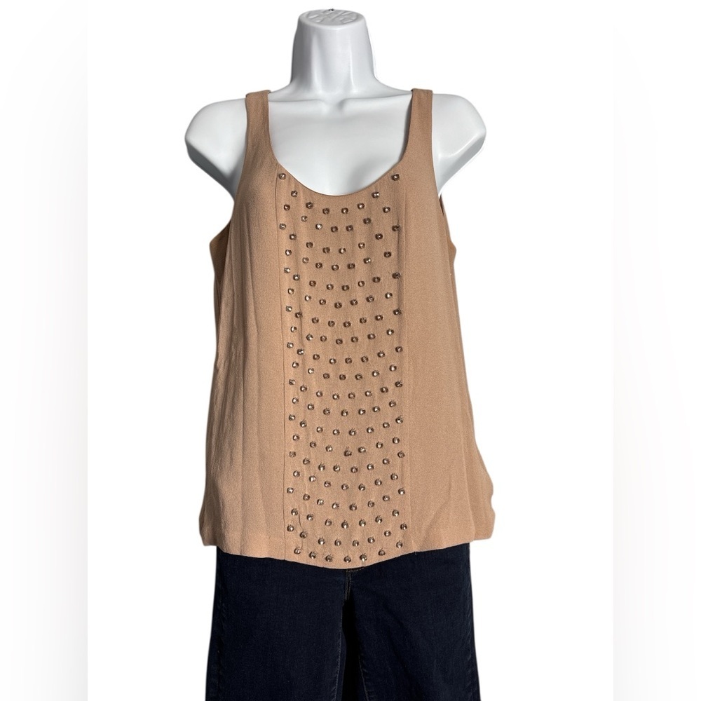 J.Crew‎ Tan Rhinestone Tank Size 4 - Picture 2 of 5